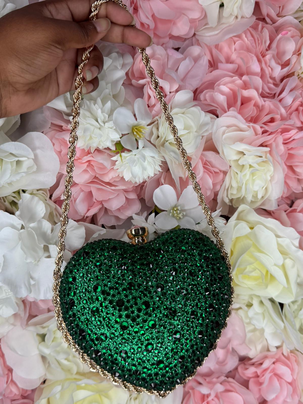 Rhinestone Heart-Shaped Bag
