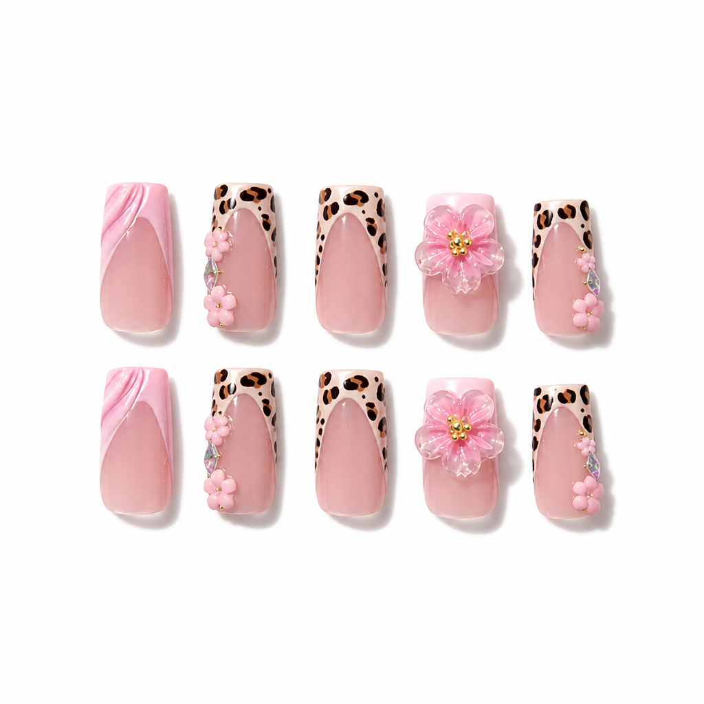 Glossy Glam Nail Set